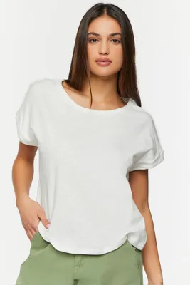 Women's Boxy Short-Sleeve T-Shirt in White Medium