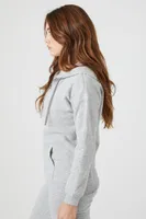 Women's Fleece Zip-Up Hoodie in Heather Grey Large