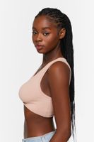 Women's Twisted Seamless Bralette in Taupe Medium