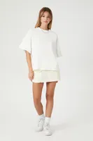 Women's Oversized Crew Neck T-Shirt in White Small