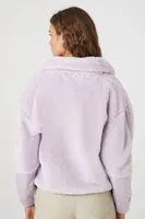 Women's Faux Shearling Half-Zip Pullover in Amethyst Medium