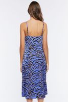 Women's Zebra Slip Dress in Navy Small