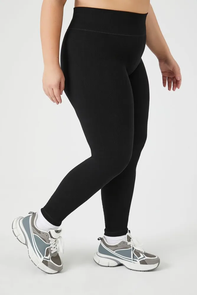 Women's Active Seamless Leggings in Black, 2X