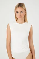 Women's Padded Sleeveless Bodysuit in White Medium