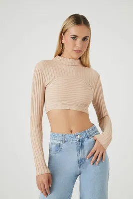 Women's Seamless Combo Crop Top in Birch Large