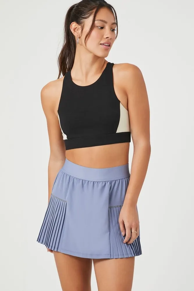 Women's Active Pleated Mini Skirt in Heather Blue Large