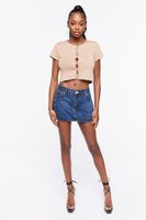 Women's Seamless Cutout Cropped T-Shirt in Walnut Small