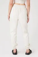 Women's Drawstring Cargo Joggers in Ivory Small