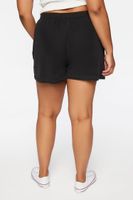 Women's Drawstring Twill Shorts in Black, 1X