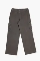 Girls Straight-Leg Cargo Jeans (Kids) Charcoal,