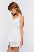 Women's Surplice Tiered Mini Dress in White, XL