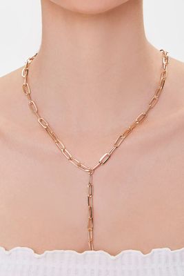 Women's Anchor Y-Chain Necklace in Gold