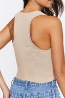 Women's Ribbed Knit Racerback Crop Top