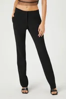 Women's Low-Rise Straight-Leg Pants in Black, XS