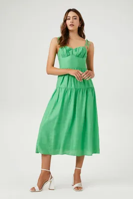 Women's Sweetheart Midi Dress in Green, XS