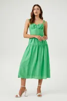 Women's Sweetheart Midi Dress in Green, XS