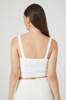 Women's Ruched Sweetheart Tank Top in White, XL