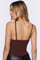 Women's Ribbed V-Neck Cami in Coffee, XL