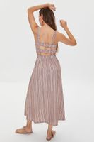 Women's Kendall + Kylie Striped Midi Dress in Taupe Large