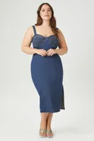 Women's Denim Bodycon Dress Dark Denim,