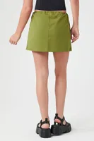 Women's Toggle Drawstring Mini Skirt in Olive Medium