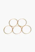 Women's Scalloped Bangle Bracelet Set in Gold