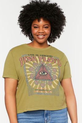 Women's Pink Floyd Graphic T-Shirt in Green, 0X