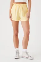 Women's Linen-Blend Paperbag Shorts in Mimosa Large