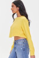 Women's Cropped Crew Top in Yellow Small