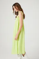 Women's Tie-Strap Shift Midi Dress in Honeydew Small