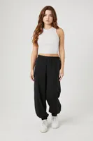 Women's Twill High-Rise Cargo Pants in Black Small