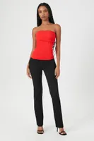 Women's Foldover Tube Top in Fiery Red Medium