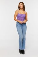 Women's Ruched Corset Cami in Purple Small