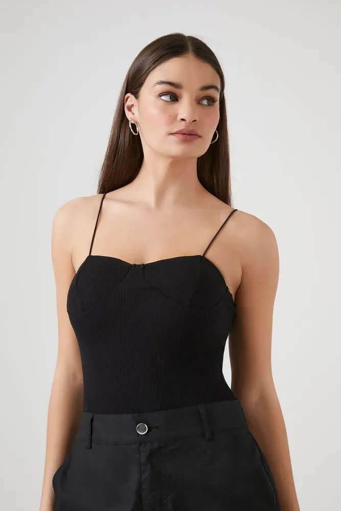 Ribbed Cami with Buttoned Neckline