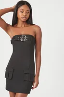 Women's Belted Cargo Mini Tube Dress