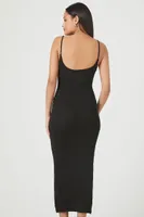 Women's Bodycon Midi Cami Dress in Black Medium