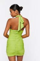 Women's Crisscross Halter Mini Dress in Green Apple Small