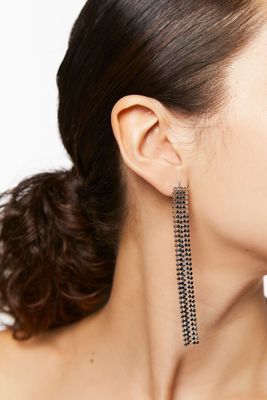 Women's Chainmail Duster Earrings in Silver