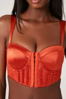 Women's Satin & Lace Bustier Bra