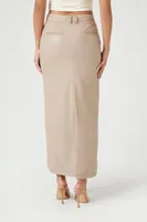 Women's Faux Leather Maxi Skirt in Goat Small