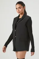 Women's Twill Button-Up Vest in Black Small