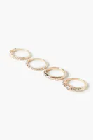 Women's Rhinestone Ring Set in Gold/Clear, 6