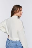 Women's Sharkbite Mock Neck Sweater in Vanilla, 0X