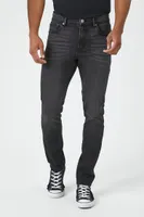 Men Stretch-Denim Skinny Jeans in Washed Black, 42