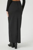 Women's Chiffon Maxi Column Skirt in Black Medium