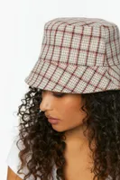 Plaid Bucket Hat in Tan