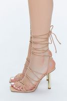 Women's Lace-Up Stiletto Heels in Nude, 10