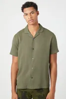 Men Cuban Collar Short-Sleeve Shirt