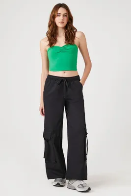 Women's Twill Wide-Leg Cargo Pants