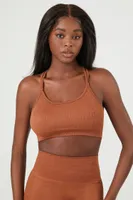 Women's Seamless Strappy Sports Bra in Chestnut Medium